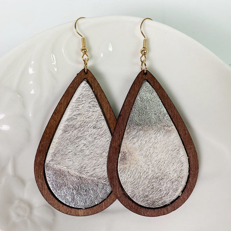 Teardrop Wooden Earrings