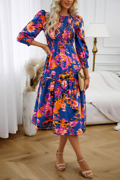 Printed Lantern Sleeve Dress