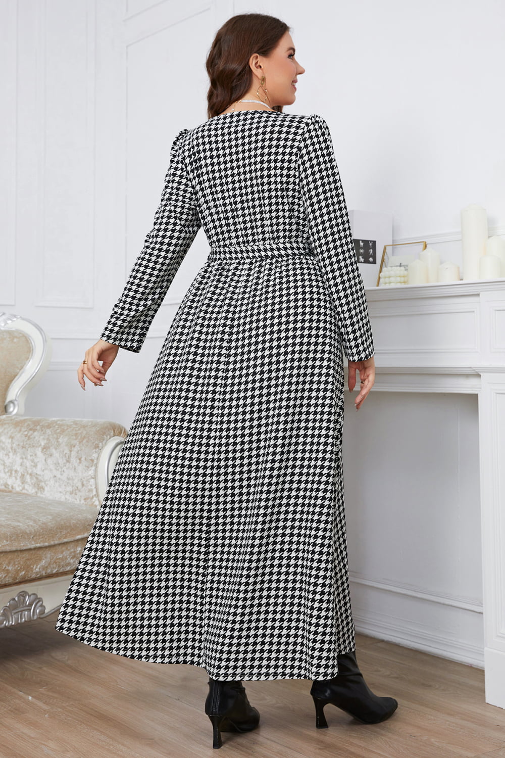 Houndstooth Maxi Dress