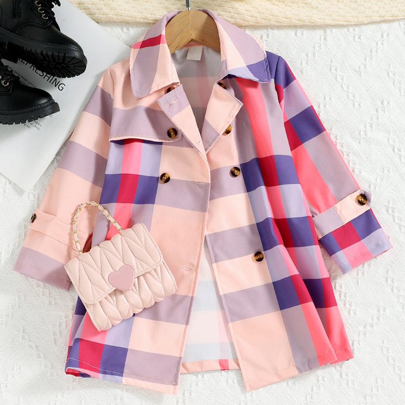 Plaid Lapel Coat