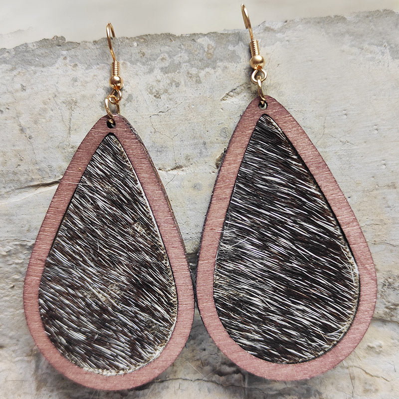 Teardrop Wooden Earrings