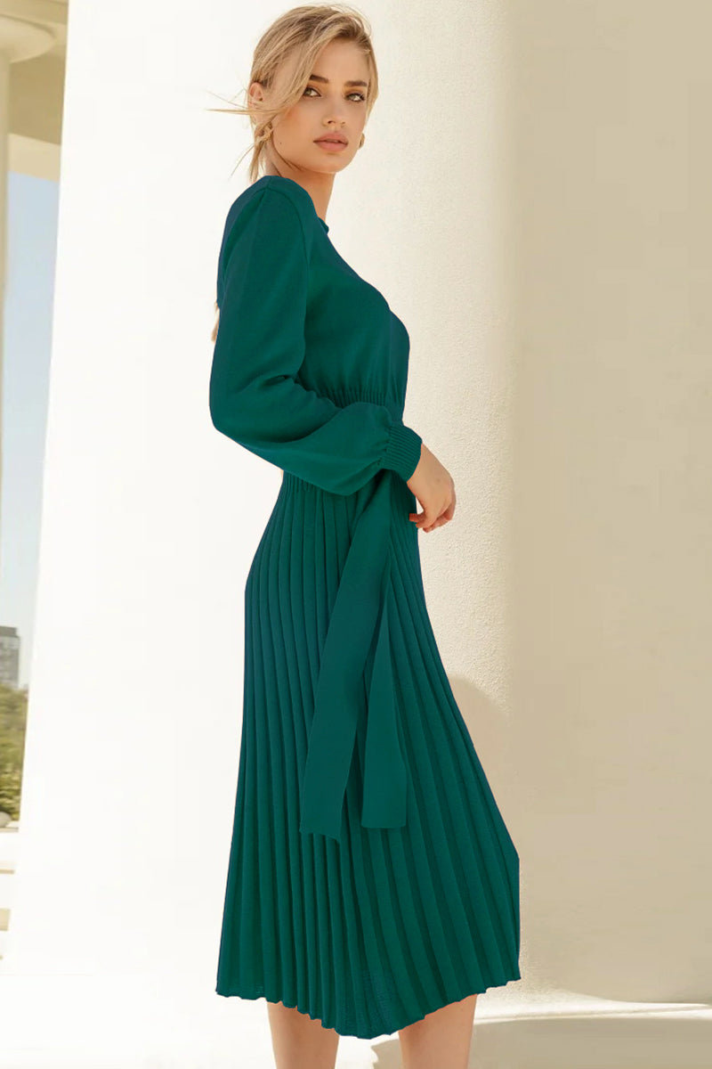 Pleated Sweater Dress