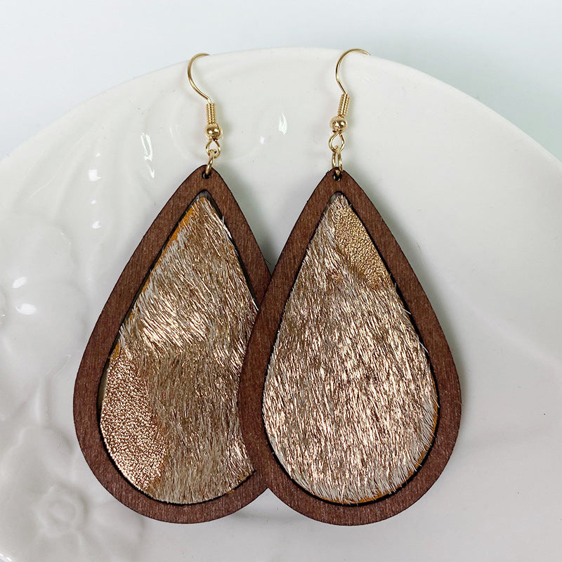 Teardrop Wooden Earrings