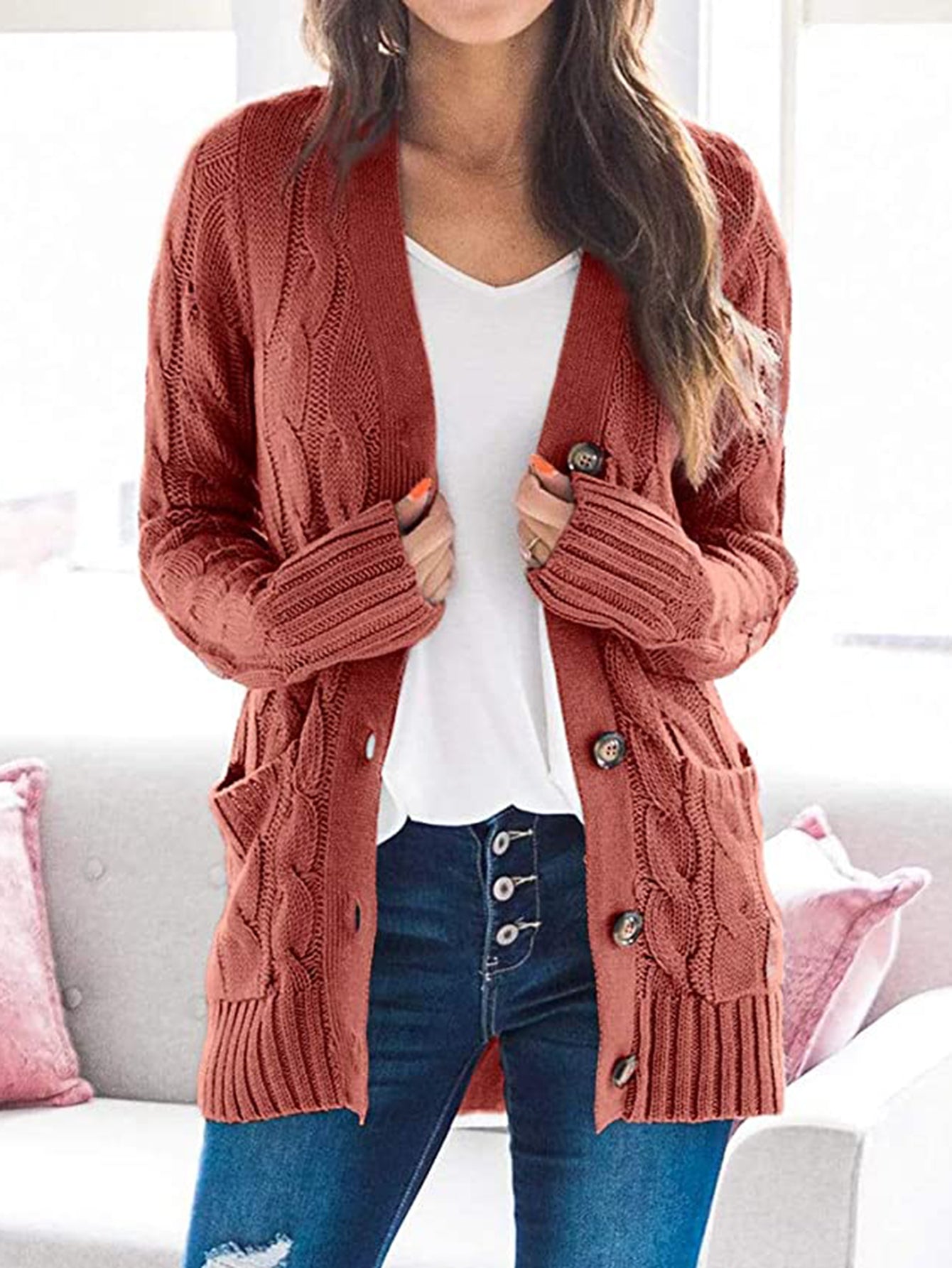 Cable-Knit Cardigan