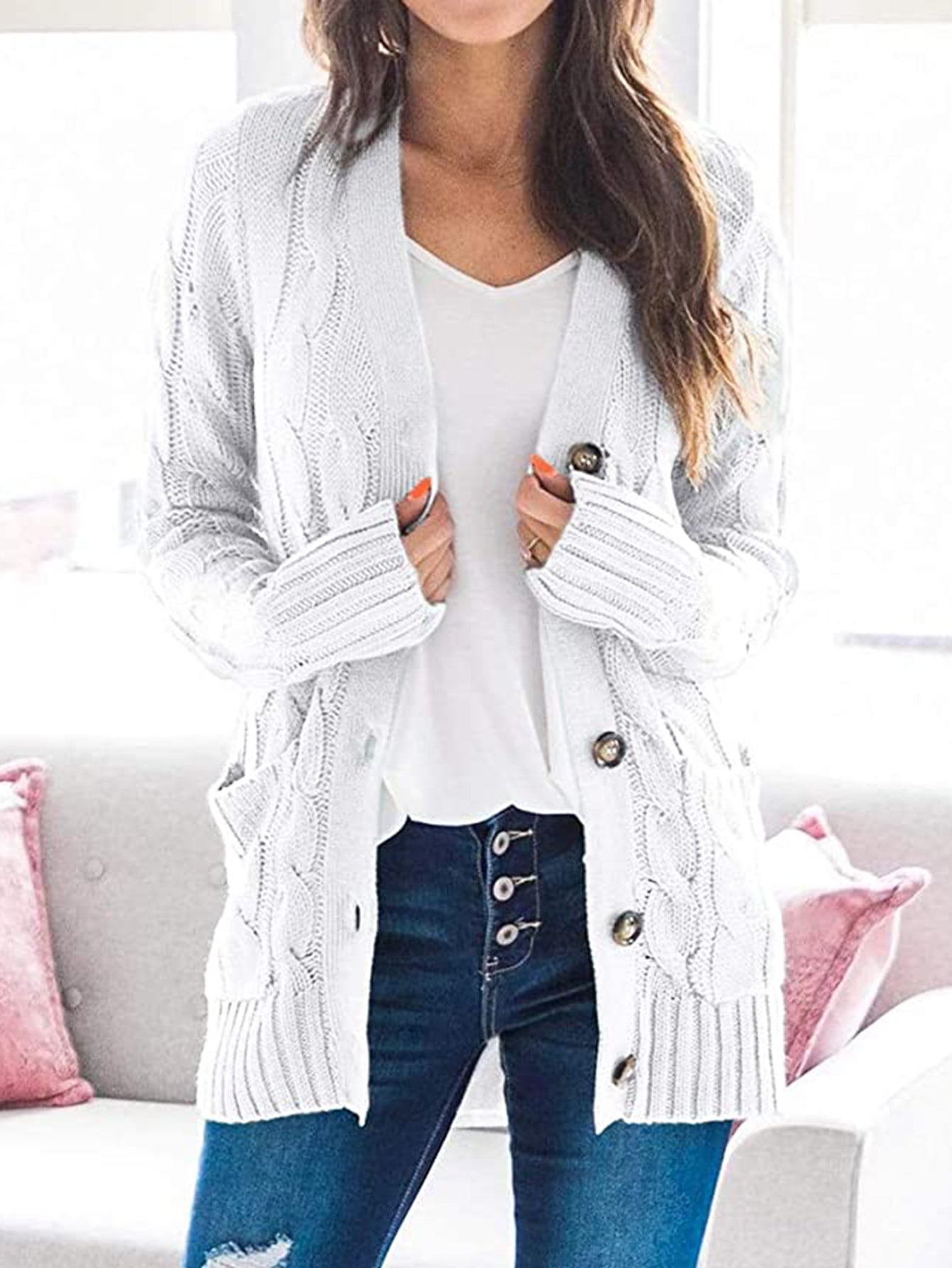 Cable-Knit Cardigan