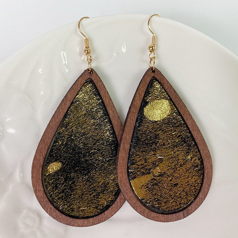 Teardrop Wooden Earrings