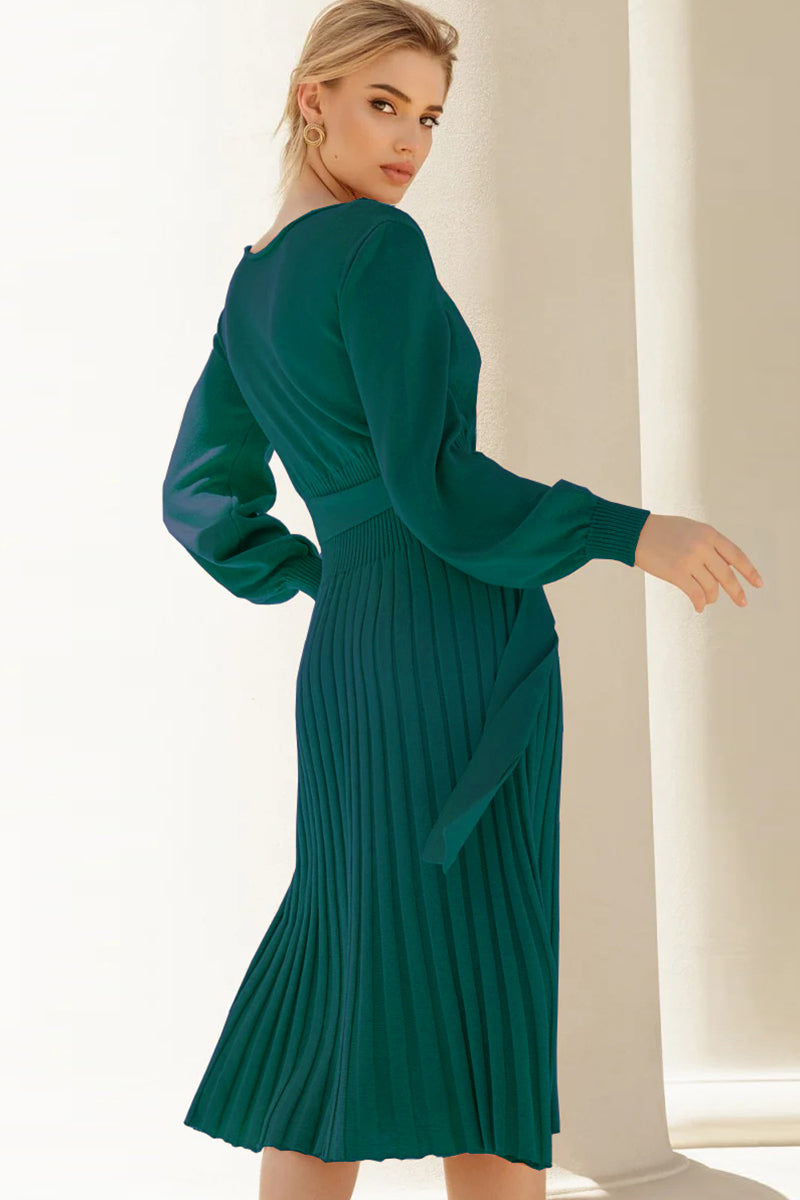 Pleated Sweater Dress