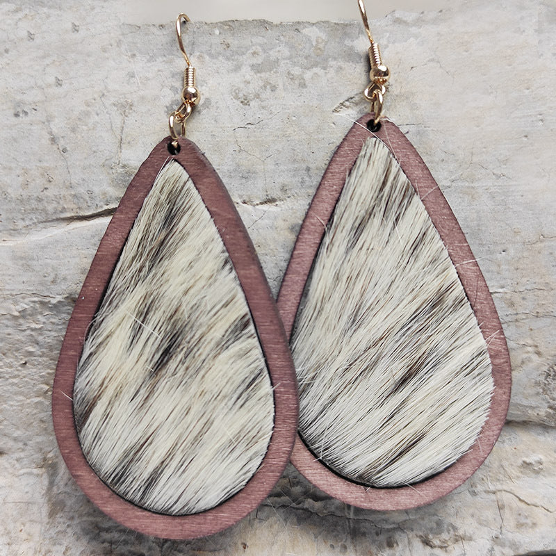 Teardrop Wooden Earrings