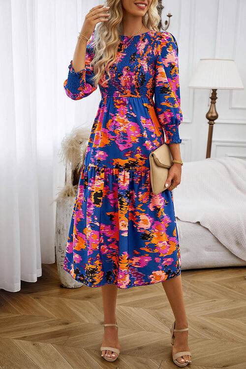 Printed Lantern Sleeve Dress