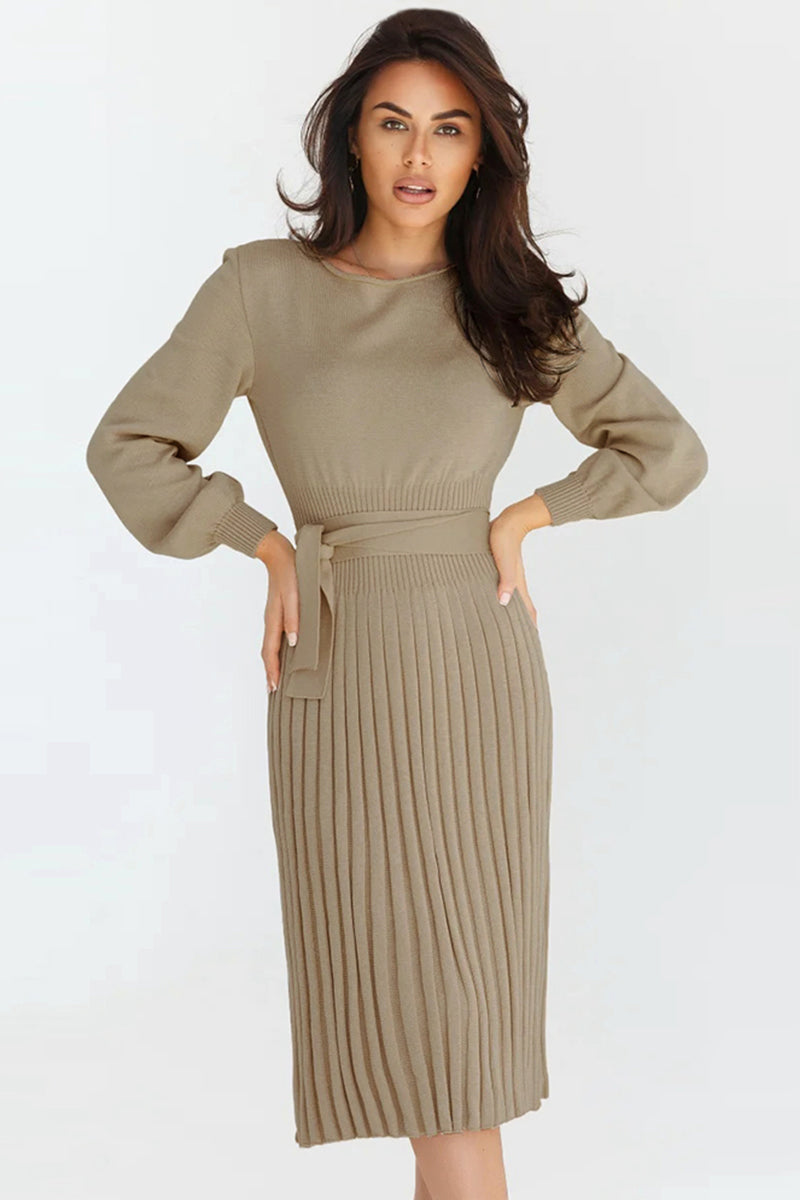 Pleated Sweater Dress