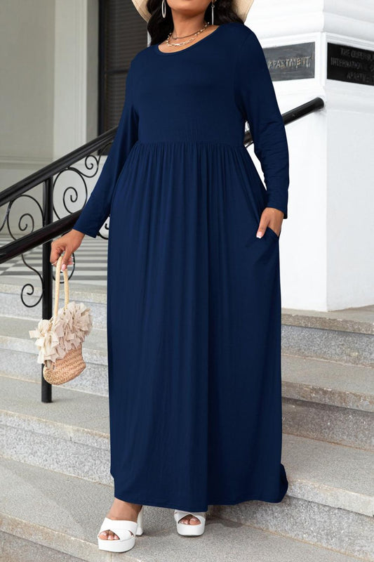 Solid Color Maxi Dress with Pockets