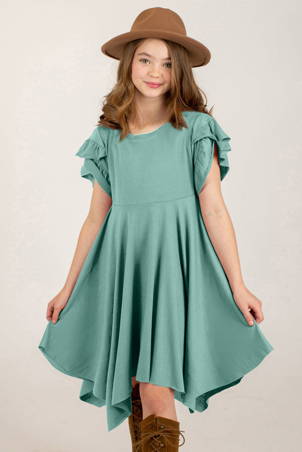 Catherine Petal Sleeve Dress - Home Grown EA