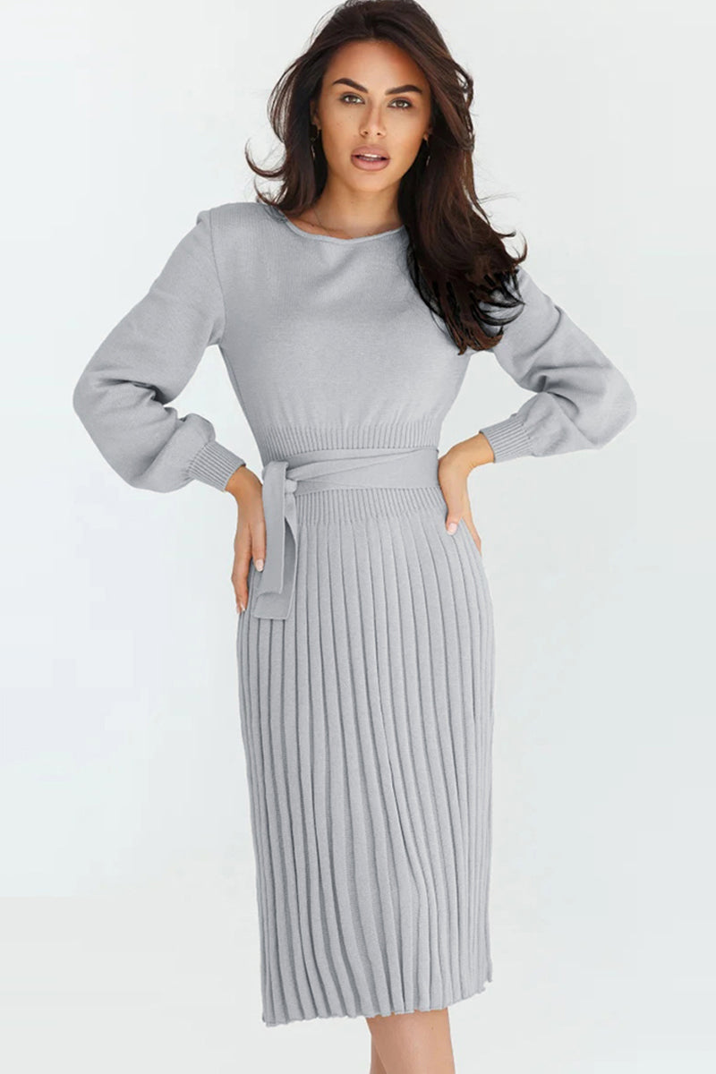 Pleated Sweater Dress